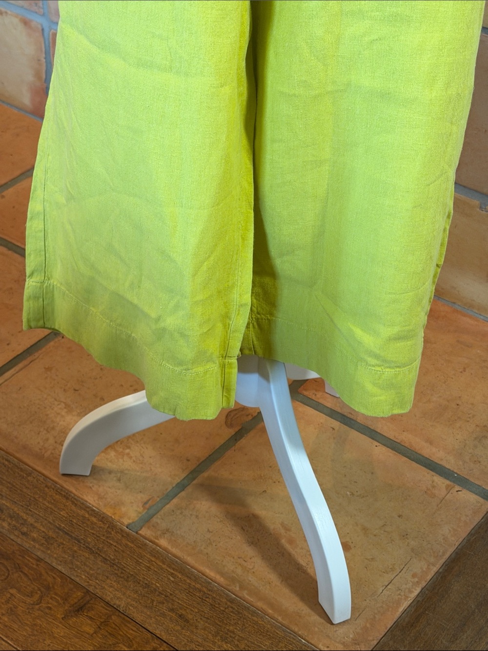 J. Jill Love Linen Chartreuse Wide-Leg Crop Pants, size XL - Picture 3 of 10